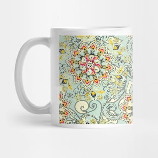 Robin's egg blue floral mandala Mug